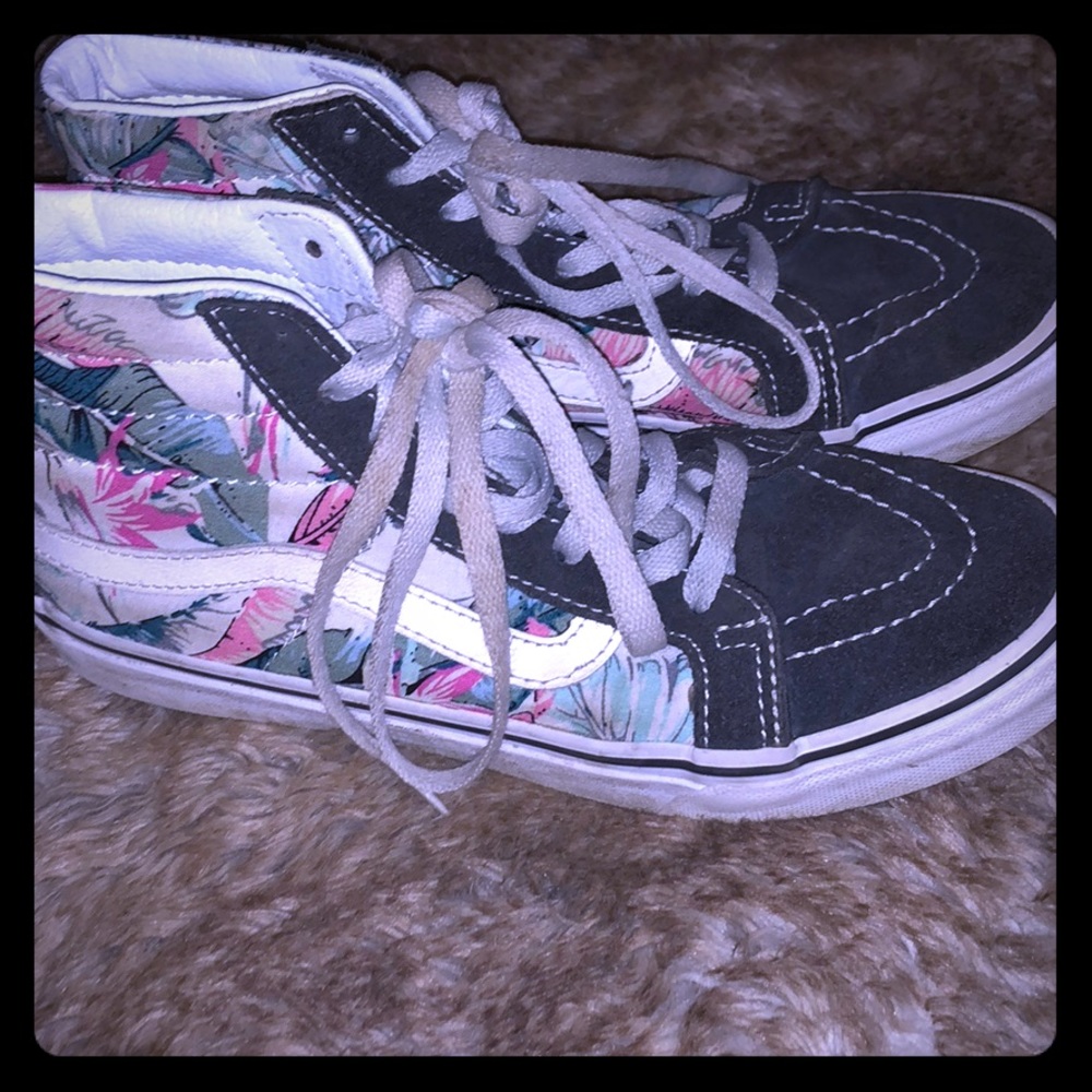 Vans high top floral sneakers